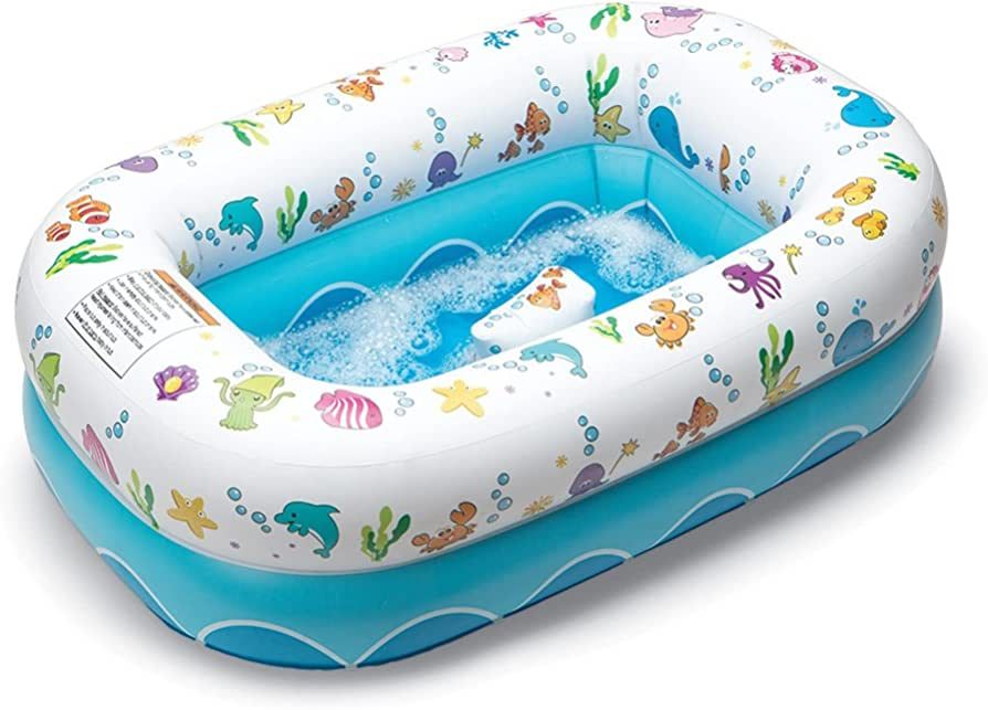 Mommy's Helper Inflatable Bathtub for Baby & Toddler; Saddle Horn Baby Bath Seat Keeps Baby from ... | Amazon (US)