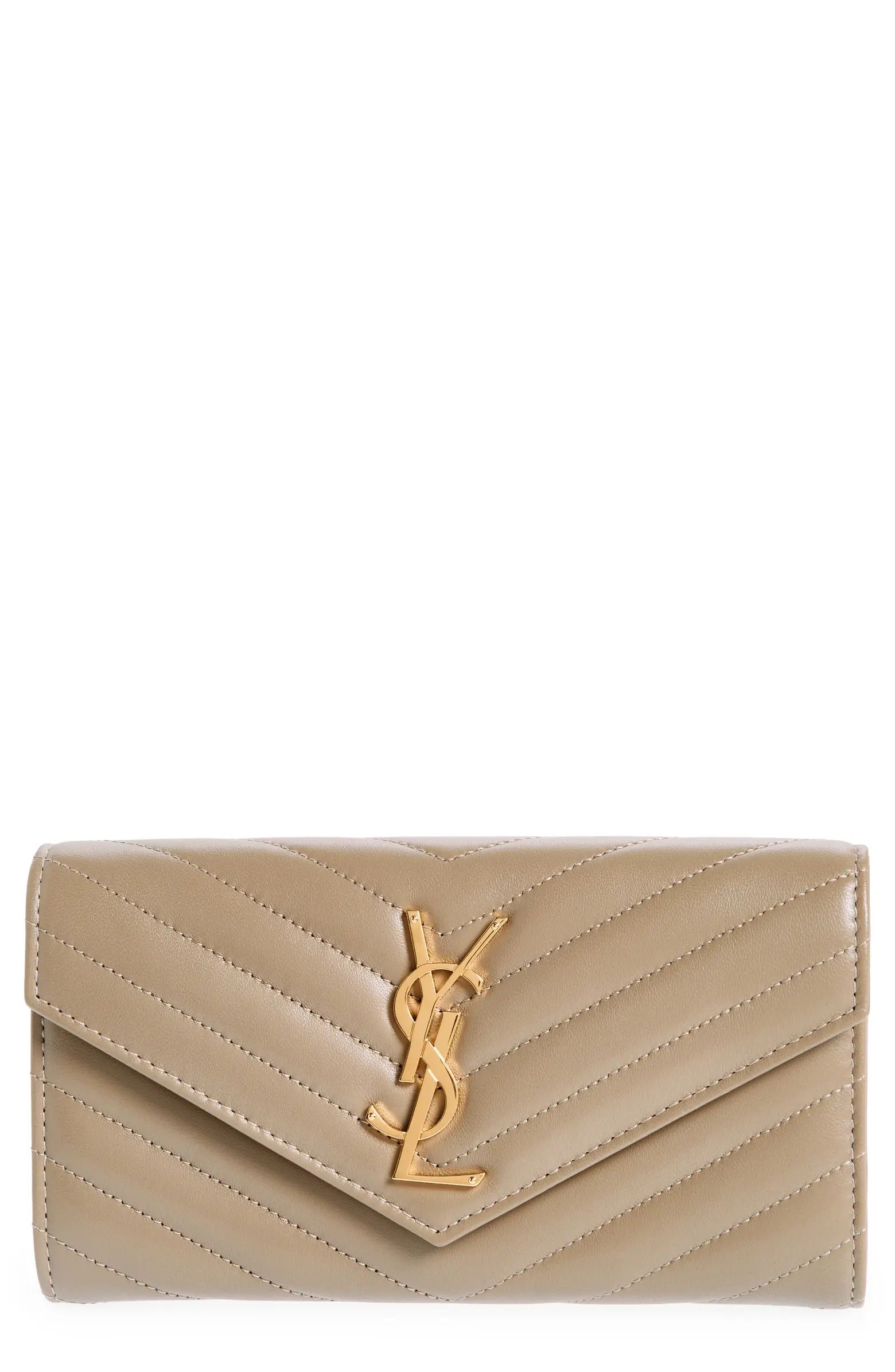 Cassandre Envelope Flat Leather Card Case | Nordstrom