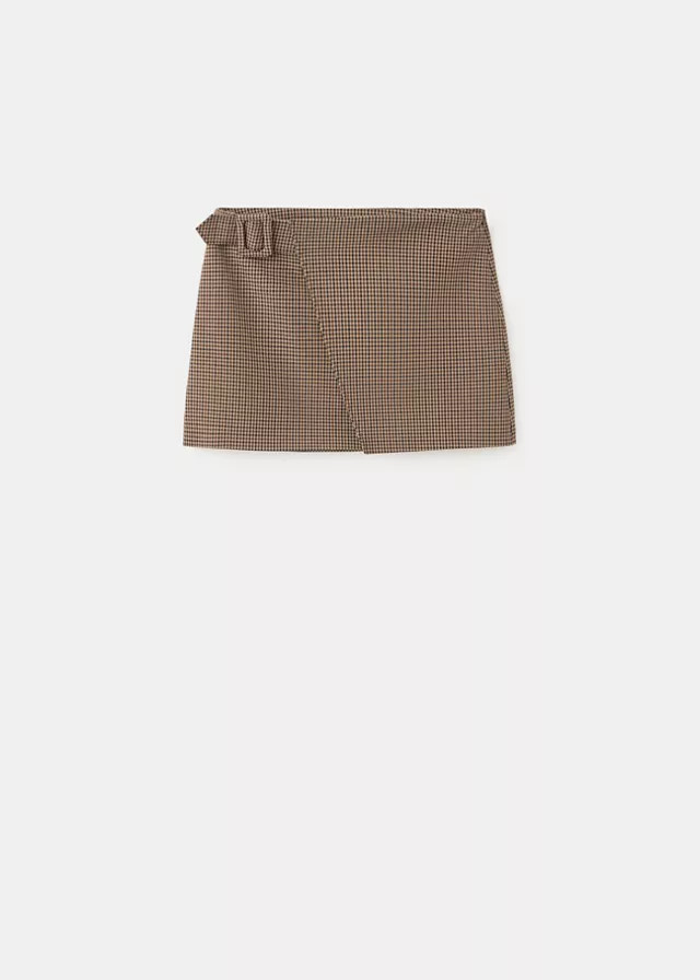 Houndstooth skirt with buckle | Mango (US/MX/AU)