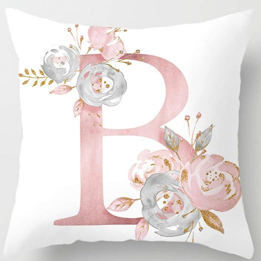 Eanpet Throw Pillow Covers Alphabet Decorative Pillow Cases ABC Letter Flowers Cushion Covers 18 ... | Amazon (US)