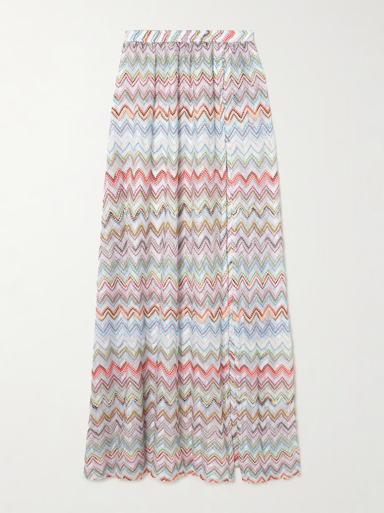 Missoni - Striped Metallic Crochet-knit Maxi Skirt - Multi | NET-A-PORTER (US)