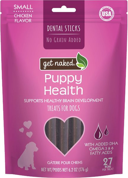 GET NAKED Puppy Health Grain-Free Small Dental Stick Dog Treats, 18 count - Chewy.com | Chewy.com