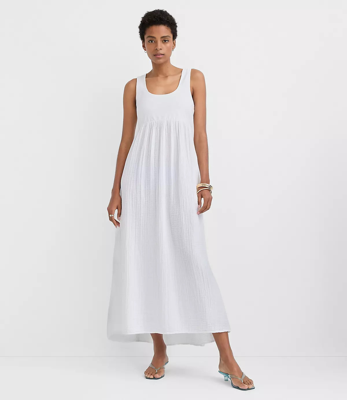 LOFT Beach Triple Cloth Mixed Media Maxi Pocket Dress | LOFT