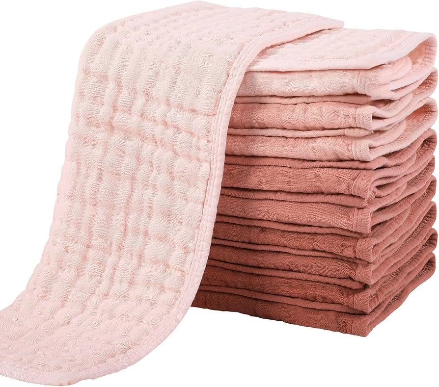 Yoofoss Muslin Burp Cloths for Baby 10 Pack 100% Cotton Baby Washcloths for Boys Girls Large 20''... | Amazon (US)