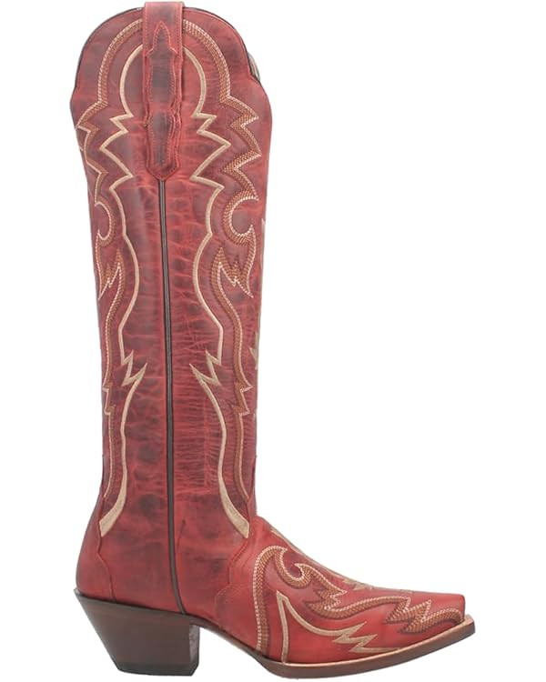 Dan Post Boots Womens Silvie Leather Snip Toe Casual Boots Knee High Low Heel 1-2" - Red | Amazon (US)