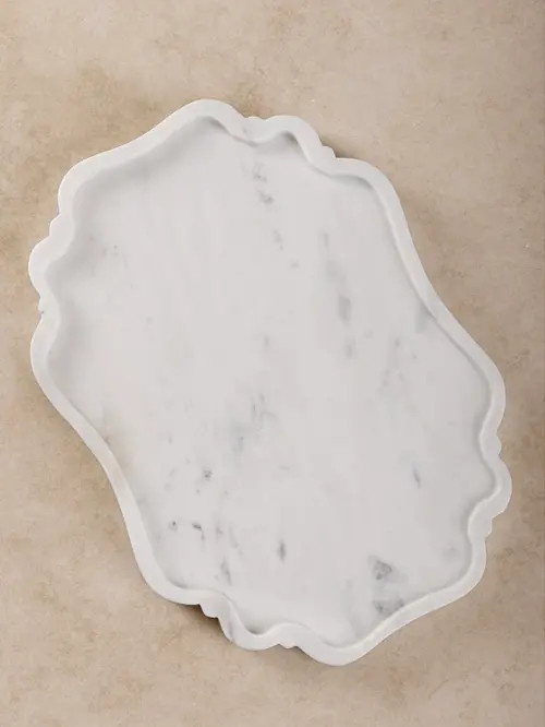 GAURI KOHLI Cascade White Marble Tray in Ivory at Nordstrom | Nordstrom