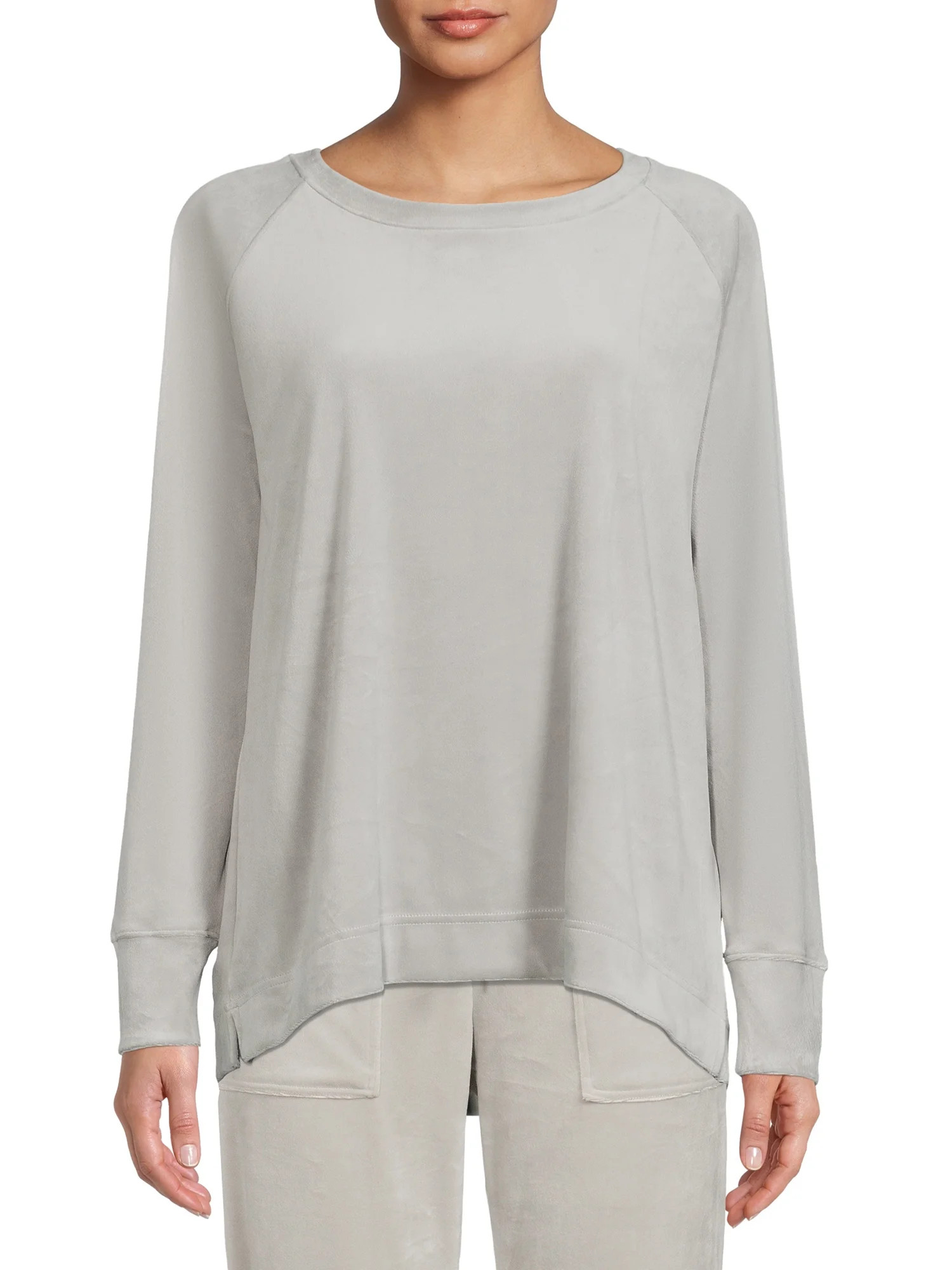 Time and Tru Women's Velour Lounge Sweatshirt | Walmart (US)