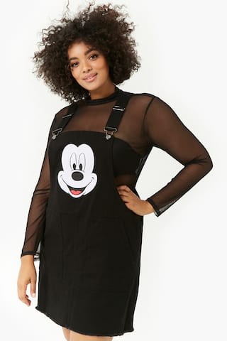 Plus Size Mickey Mouse Overall Dress | Forever 21 (US)