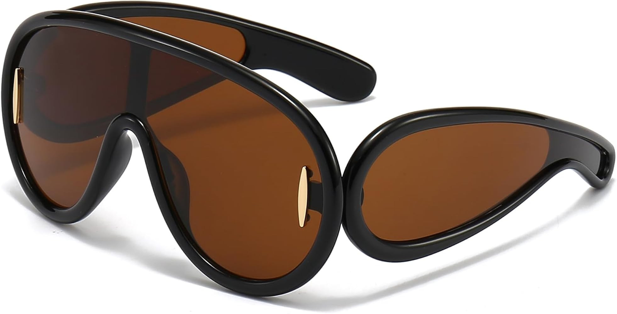 Fashion Wave Mask Sunglasses for Women Men Oversized Silver Mirrored Futuristic Shield Sun Glasse... | Amazon (US)