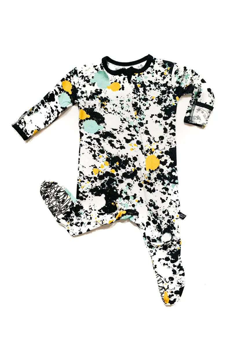 Paint Splatter Fitted One-Piece Pajamas | Nordstrom