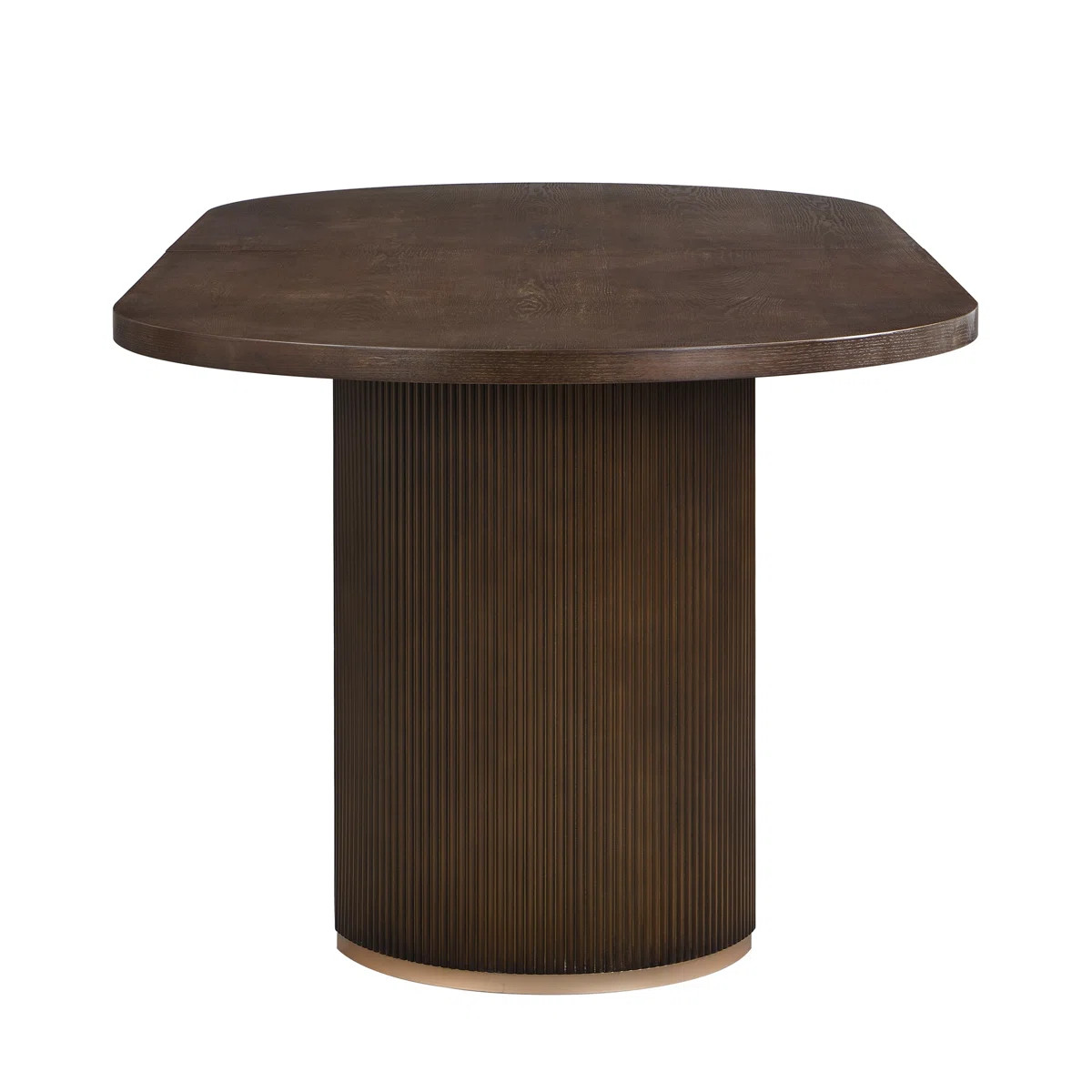Dining Table, Oval Shape, Double Pedestal, Solid & Engineered Wood, Half-Moon Legs, Vertical Groo... | Wayfair North America