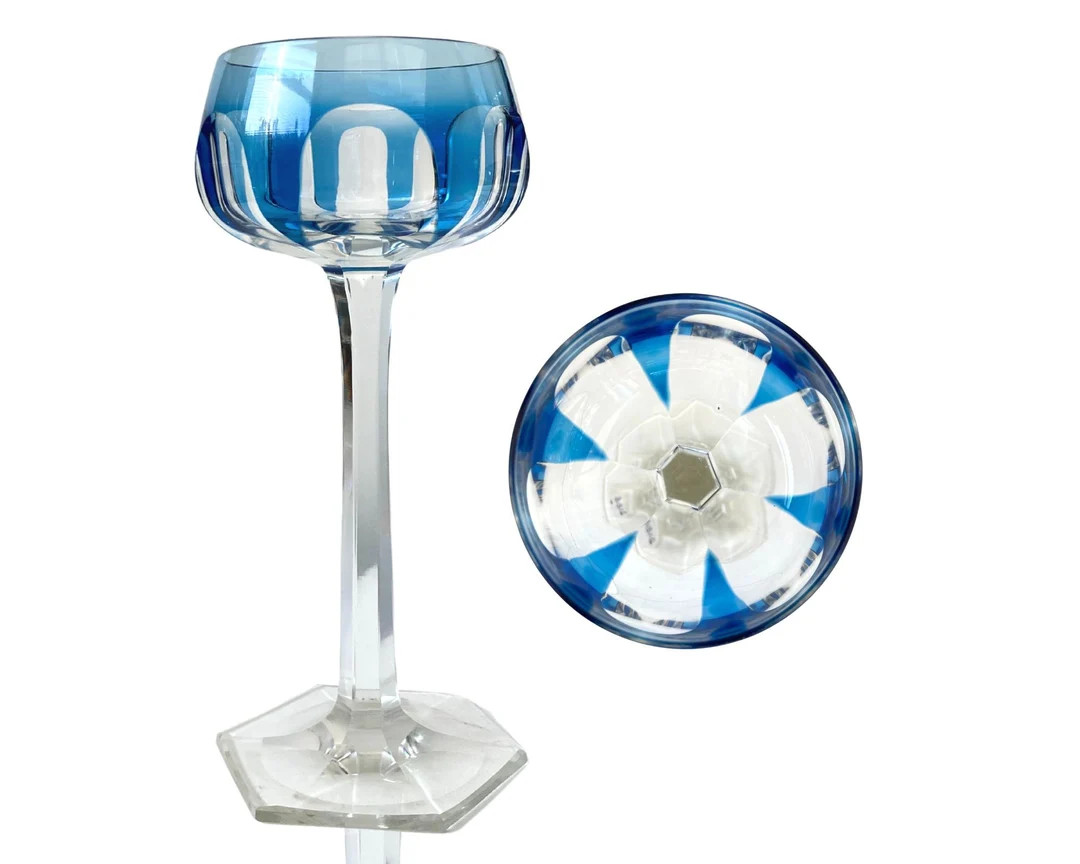 Aquamarine Wine Glass | Crystal Hexagon Foot | Lady Hamilton (1Pcs) | Etsy (US)