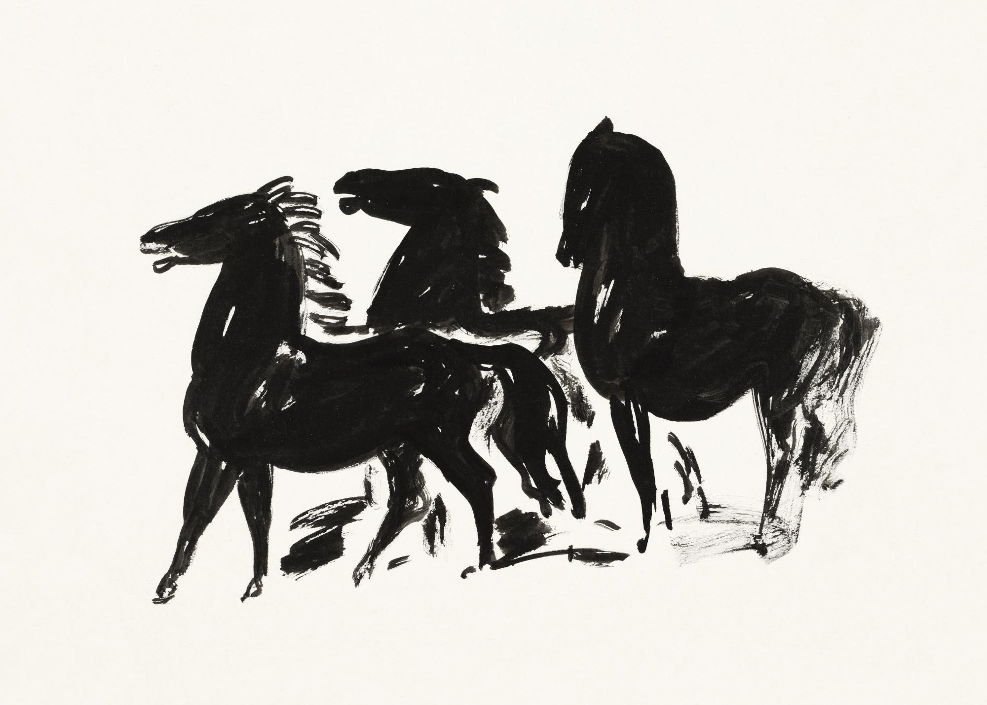 Leo Gestel - Three Black Horses Print | Desenio