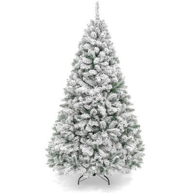 Best Choice Products Artificial Flocked Christmas Tree, 9ft Premium Unlit Pine Holiday Decor w/Metal Stand  Green | Target