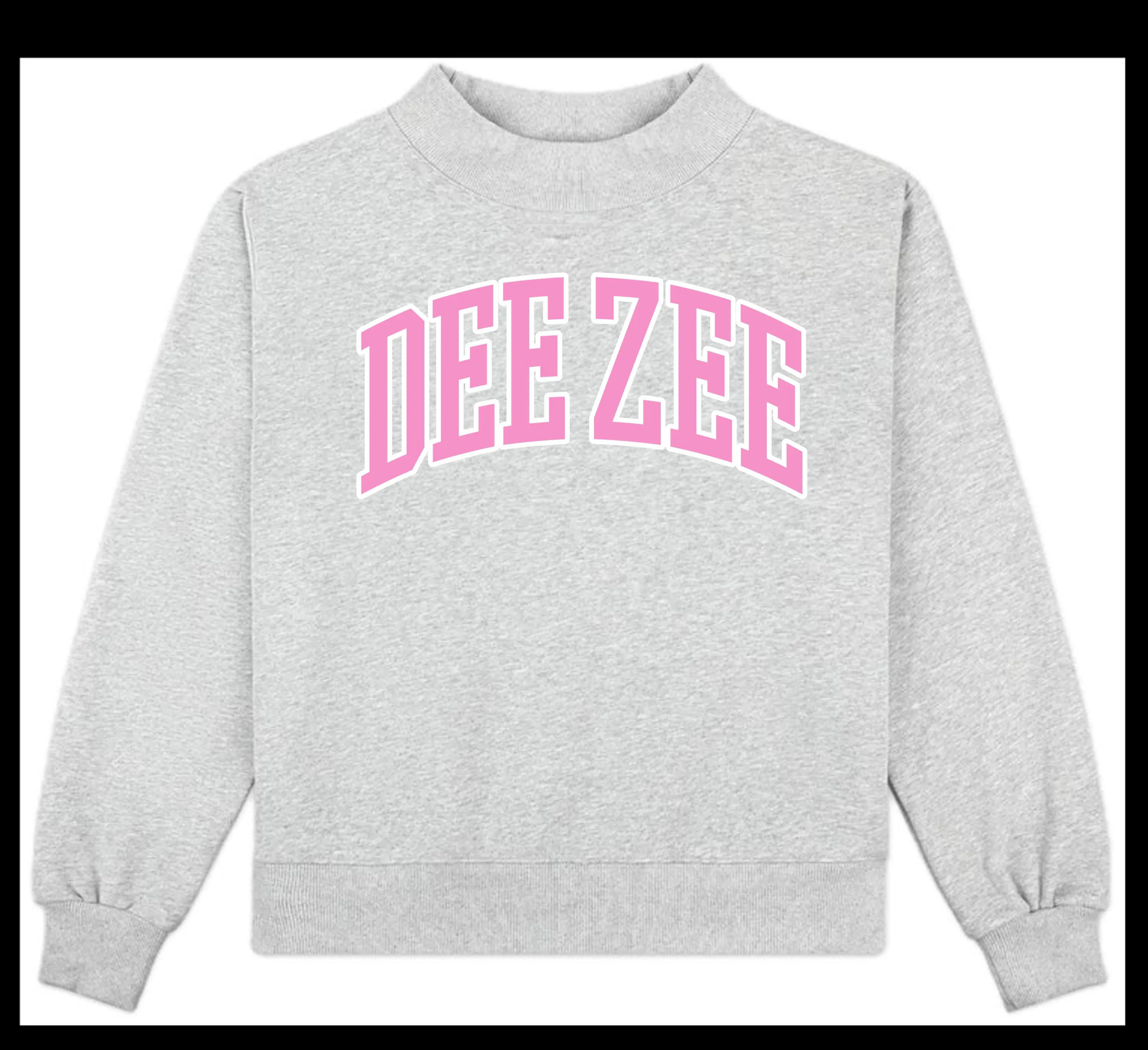 Delta Zeta Campus Sorority Embroidered Mock Neck Crew | Etsy (Global)