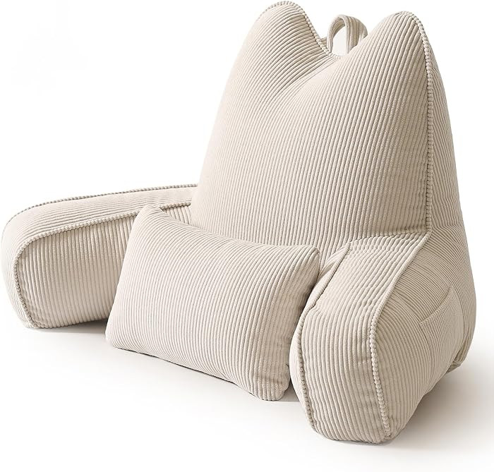 Patented Design Reading Pillow with Arms for Sitting Up, 2-in-1 Bed Rest Pillow with Detachable L... | Amazon (US)