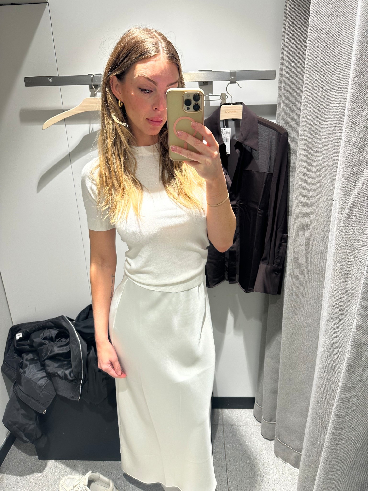been looking for this white knit top/white silk skirt combo for spring. This was the perfect find! 

#LTKSaleAlert #LTKFindsUnder50 #LTKootd