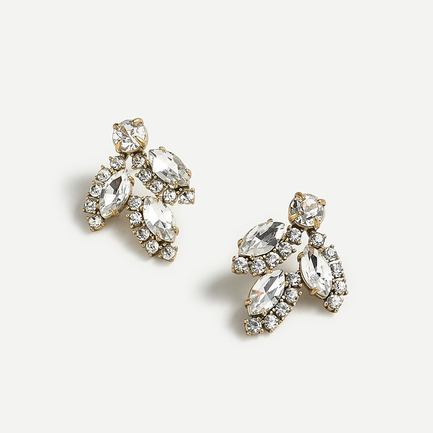Crystal leaf stud earrings | J. Crew US