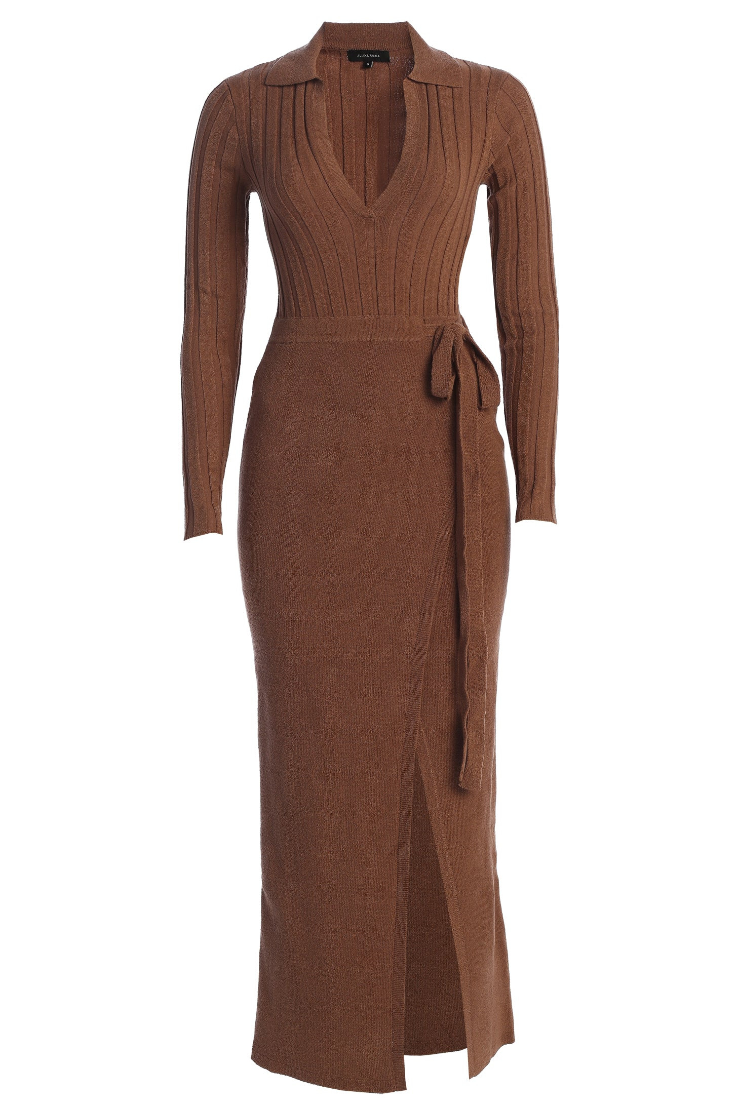 Chocolate Emma Knit Maxi Dress | JLUXLABEL