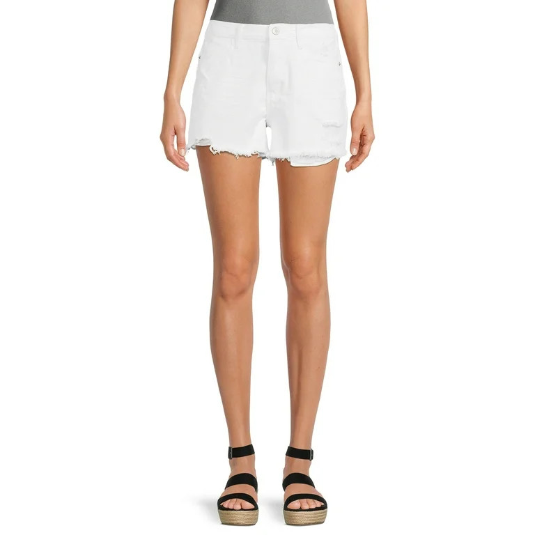 No Boundaries Juniors' Elastic Back Denim Shorts | Walmart (US)