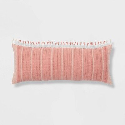 Oversized Oblong Woven Stripe Tassel Decorative Throw Pillow - Threshold™ | Target