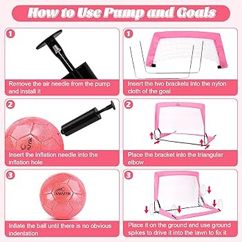 4Pcs Soccer Goals Set 2Pcs Soccer Nets 2x1.5ft 1Pcs Ball 1Pcs Pump Indoor Soccer Nets for Kids wi... | Amazon (US)