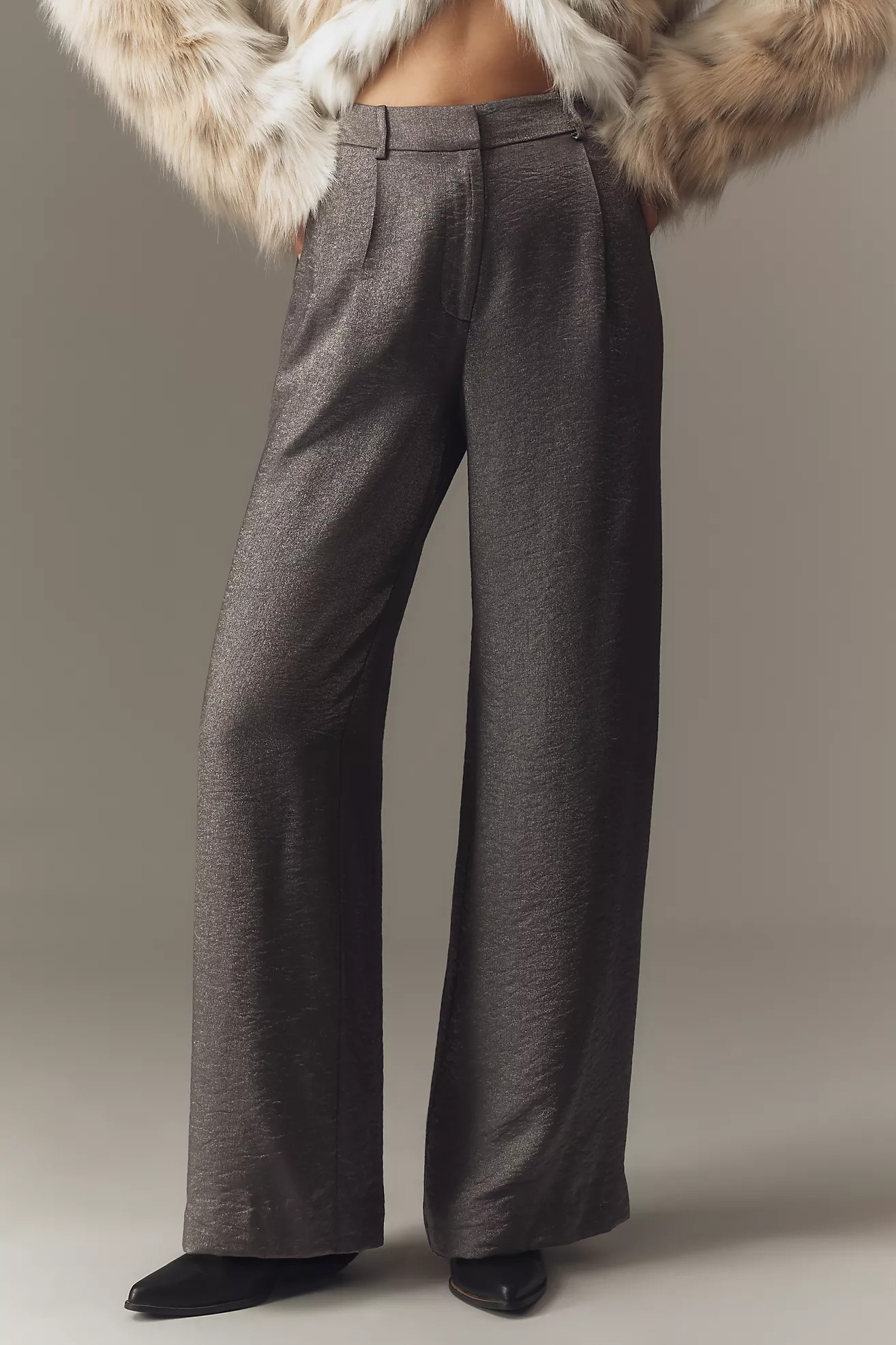 Maeve Shimmered Wide-Leg Trousers | Anthropologie (US)