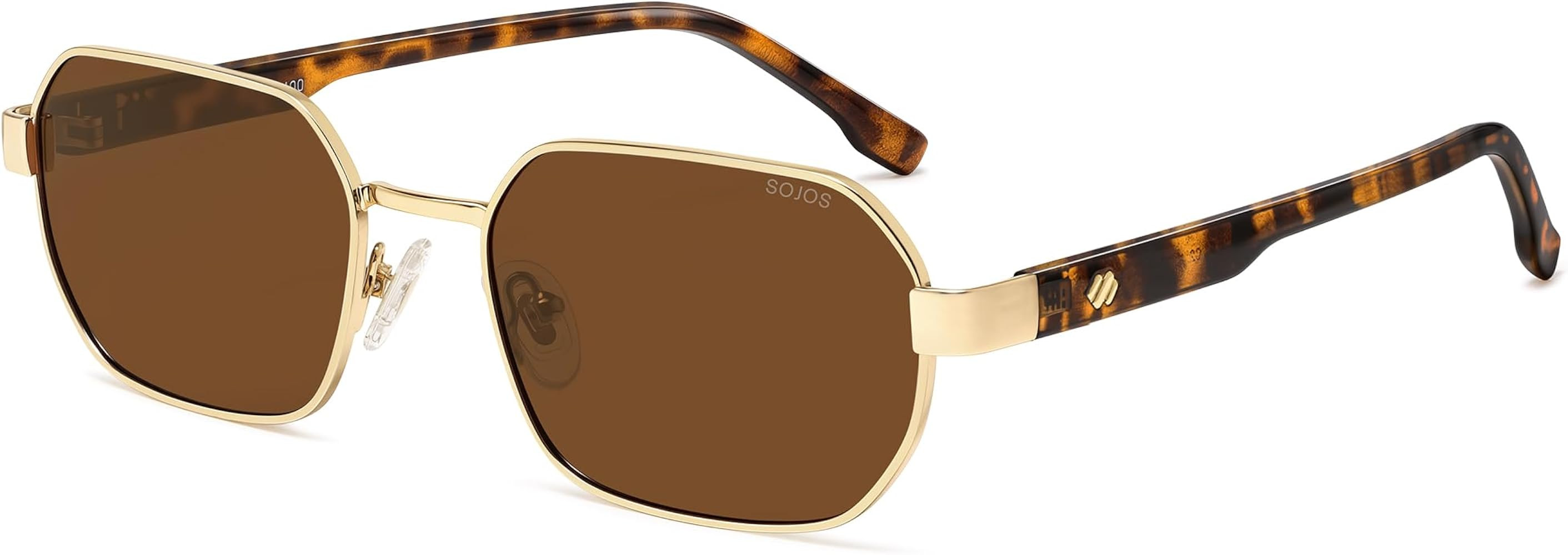 SOJOS Trendy Rectangluar Hexagon Sunglasses Women Men UV Protection SJ1295,Medium | Amazon (US)