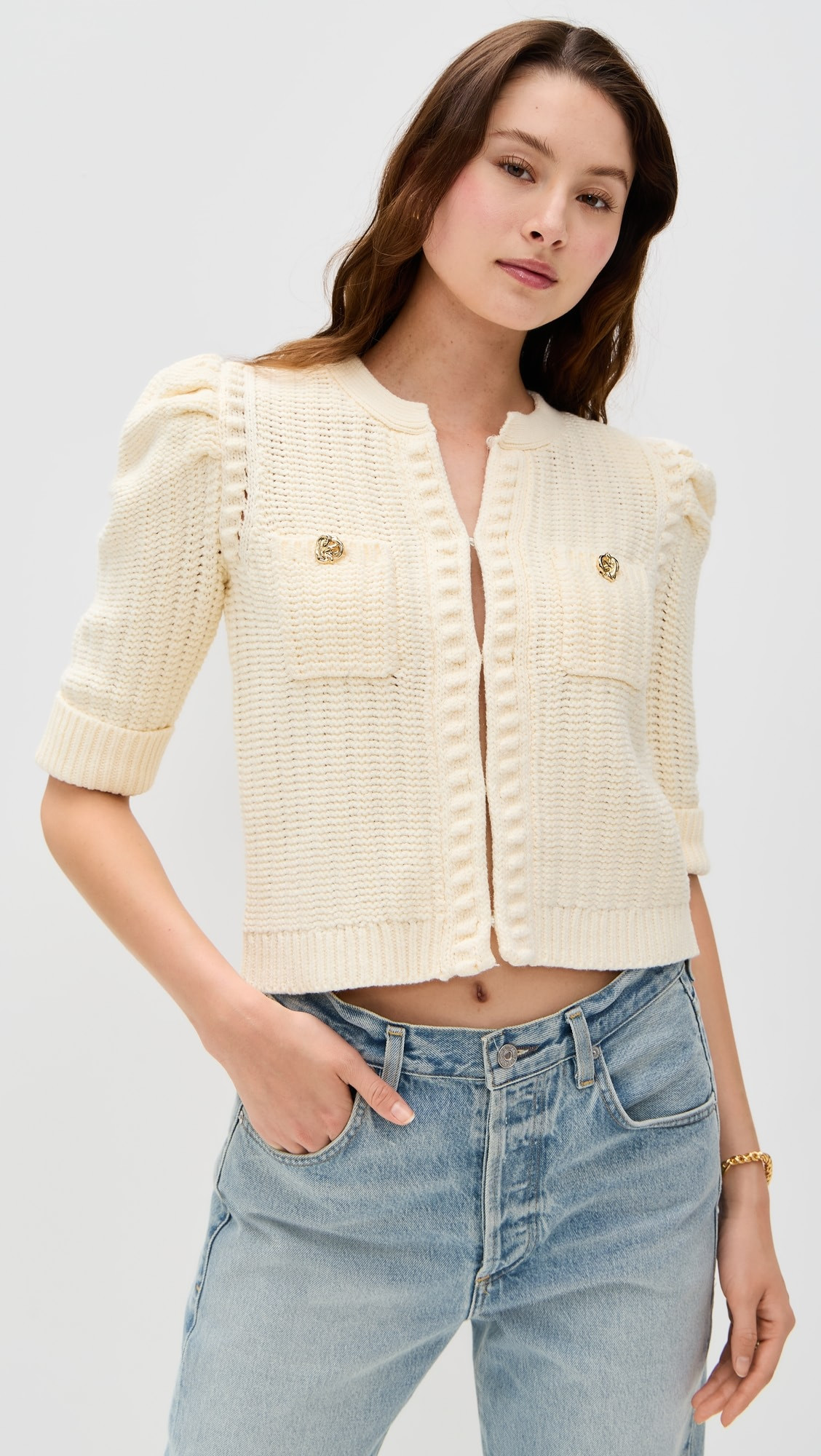 Delilah Crop Textured Cardigan | Shopbop