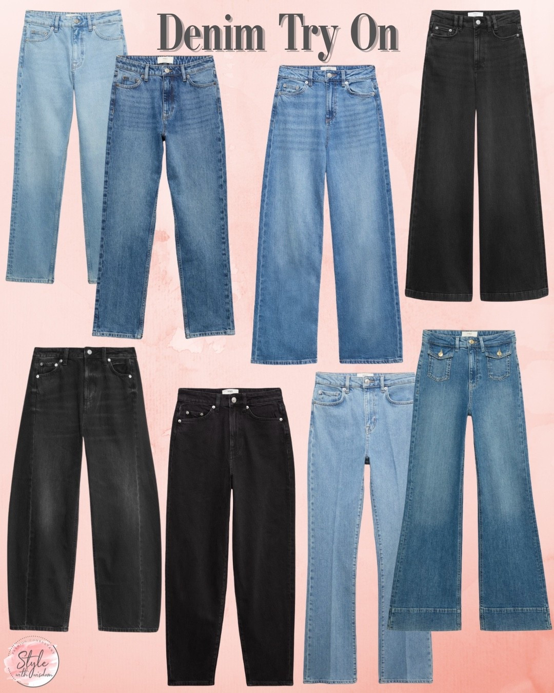 The jeans from my try on! Biggest tip is you may need to order your usual size and the size up to try at home as the measurements have definitely neatened this season!!!! 

Denim try on
Marks and Spencer jeans 
Wide jeans 
Palazzo jeans
Barrel jeans 
Straight jeans 
Flare jeans

#LTKstyletip #LTKpetite #LTKplussize