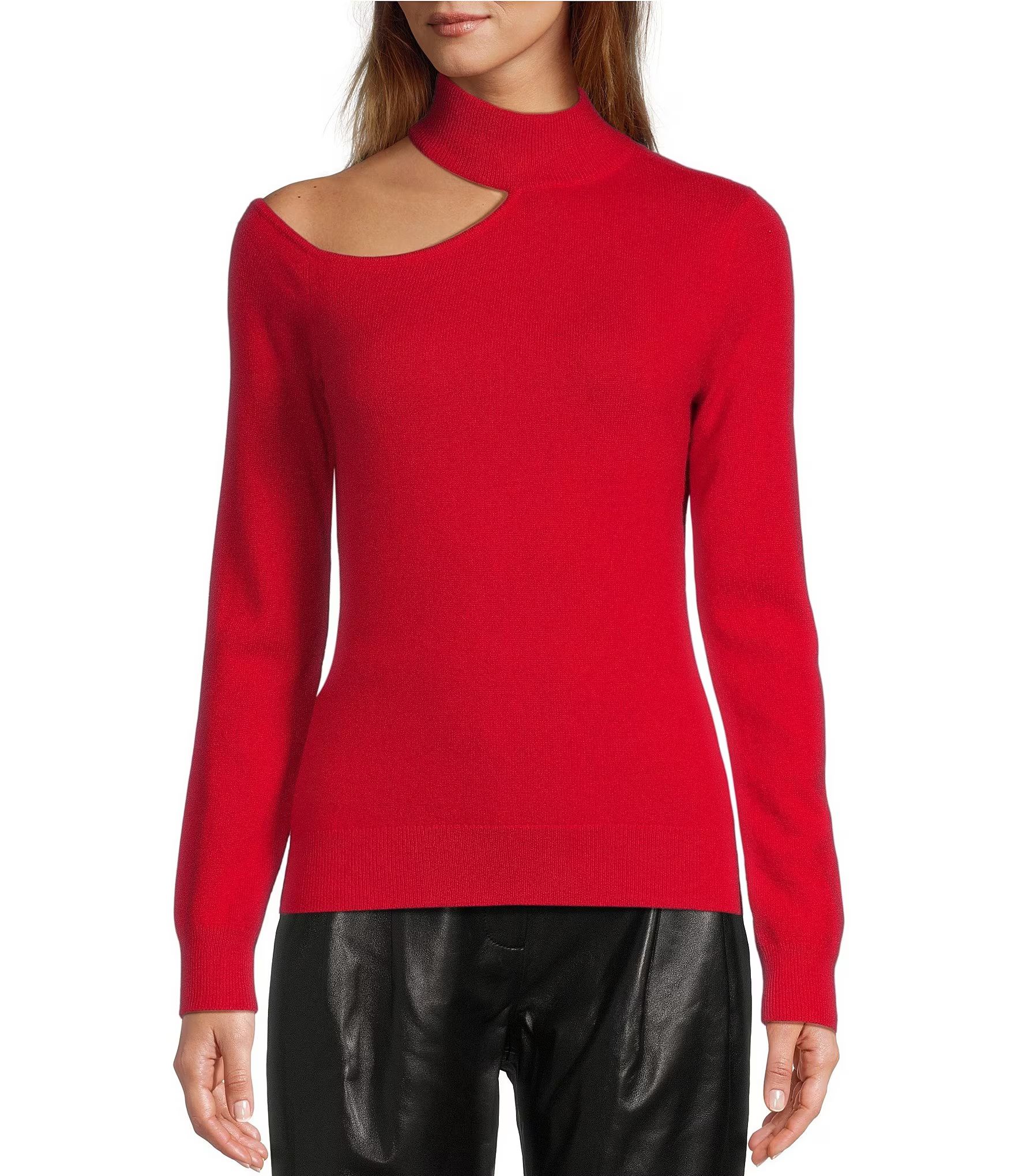 Tina Cut-out Turtleneck Cashmere Sweater | Dillard's