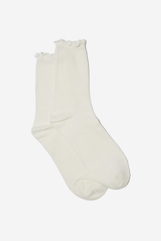 Frill Ribbed Crew Sock | Cotton On (ANZ)