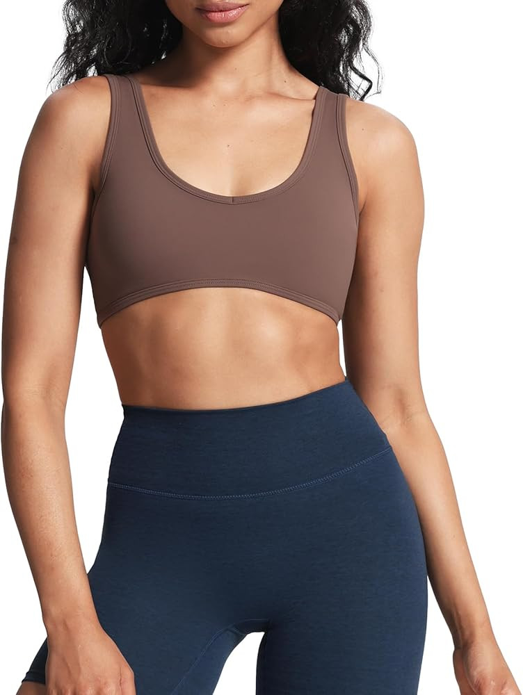Aoxjox Women's Workout Sports Bras Basic Baddie Fitness Training Gym Bra Yoga Crop Tank | Amazon (US)