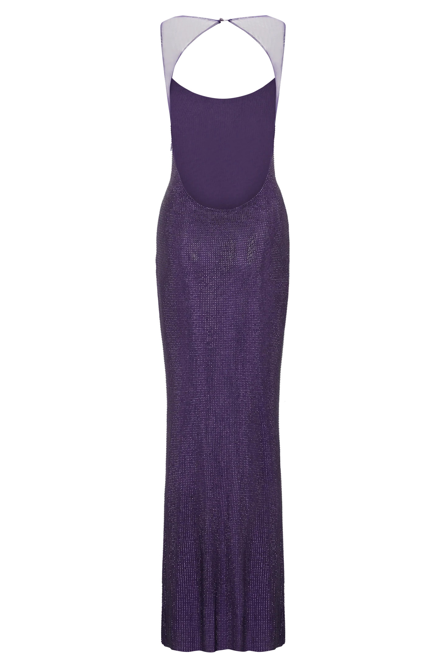 Hot Fix Maxi Dress With Mesh Back - Purple | MESHKI US
