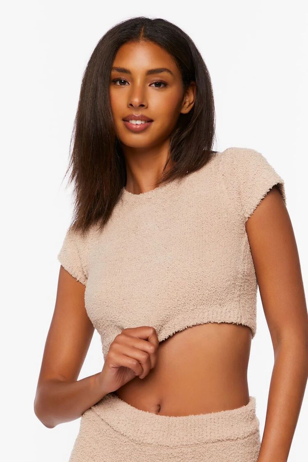 Fuzzy Cropped Lounge Tee | Forever 21 (US)