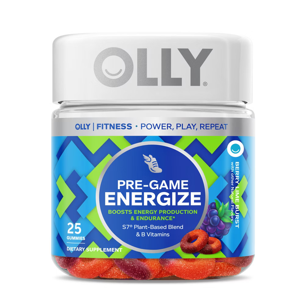 Olly Pre-Game Energy Gluten Free, Plant-Based Gummies Blend with Vitamin B Dietary Supplements - 25c | Target