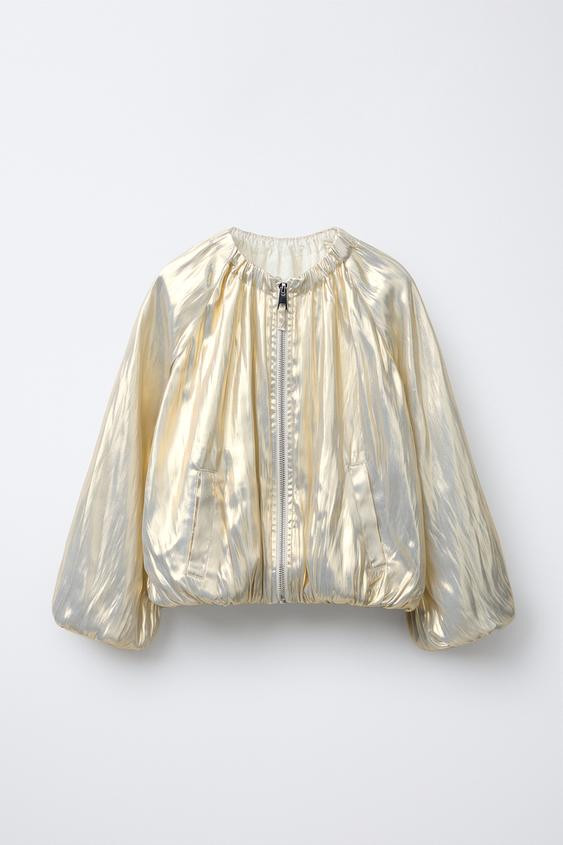 METALLIC EFFECT BOMBER JACKET | Zara US