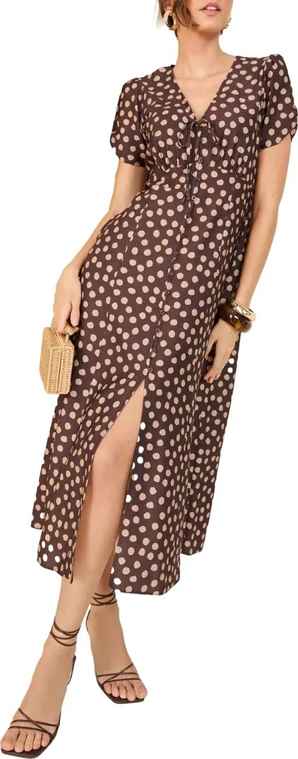 Polka Dot Fit & Flare Midi Dress | Nordstrom