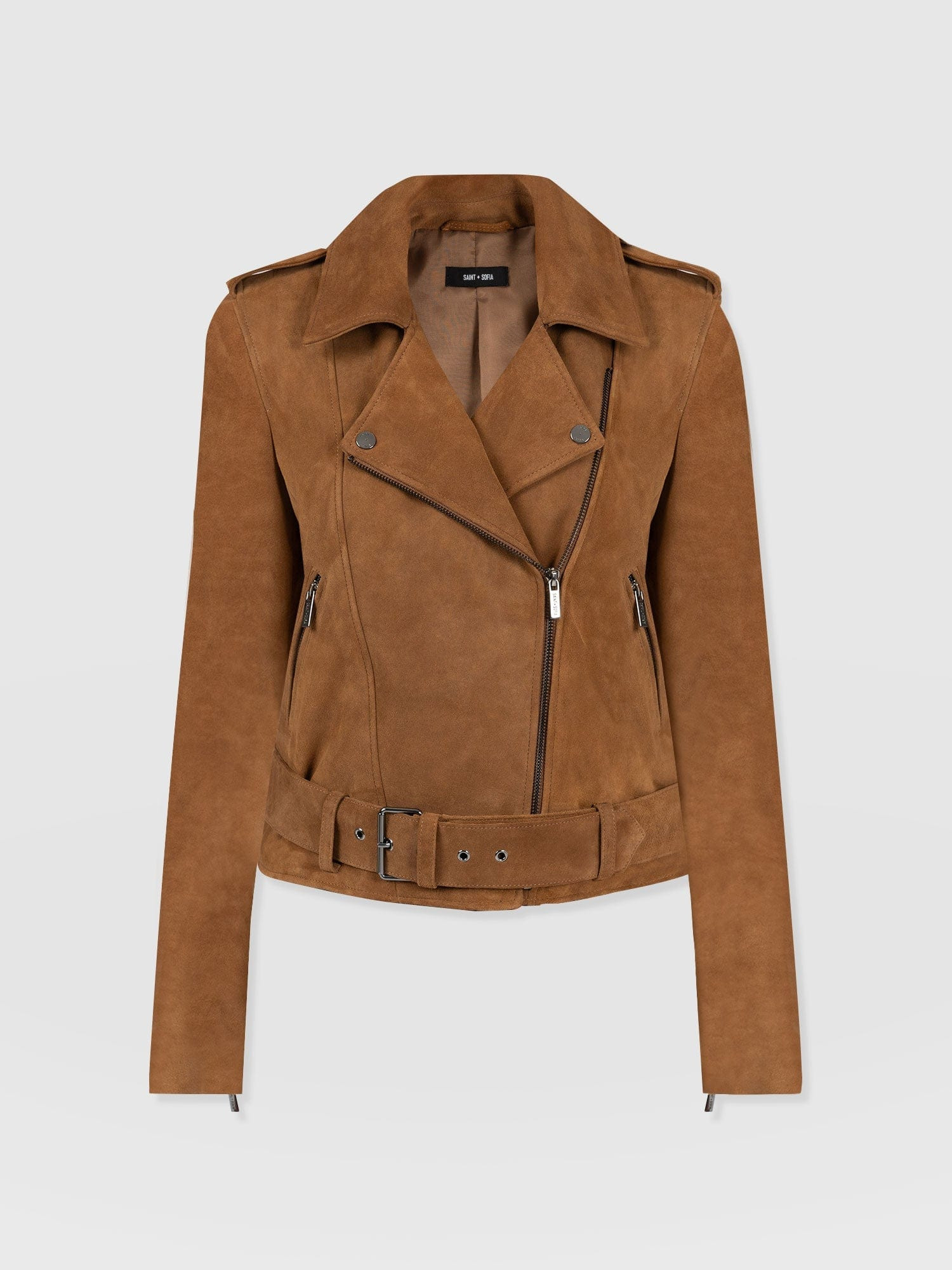 Luther Suede Jacket - Camel | Saint + Sofia