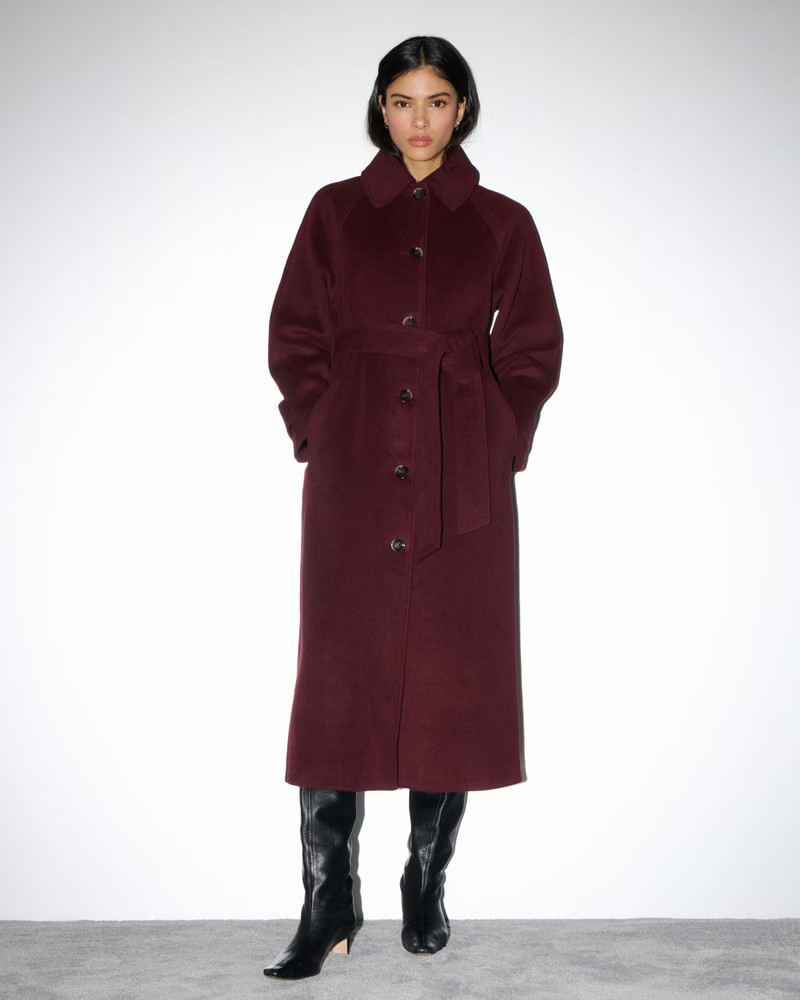 Women's Belted Wool-Blend Coat | Women's Coats & Jackets | Abercrombie.com | Abercrombie & Fitch (US)