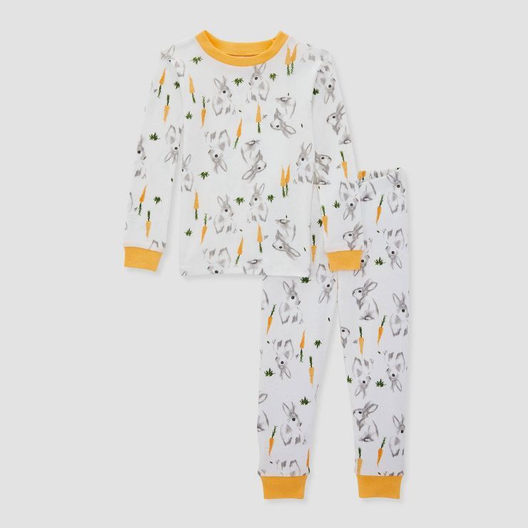 Burt's Bees Baby® Toddler Boys' 2pc Roaming Rabbit Organic Cotton Pajama Set - White | Target
