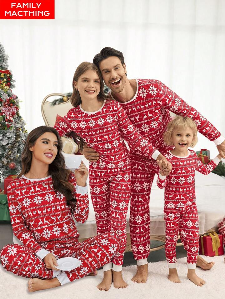 TrendsYoung Boy Christmas Pajamas, Holiday Party Matching Family Sleepwear, Reindeer & Fair Isle ... | SHEIN