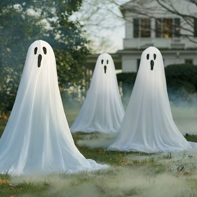 Staked Ghosts with Lights, Set of Three | Grandin Road | Grandin Road