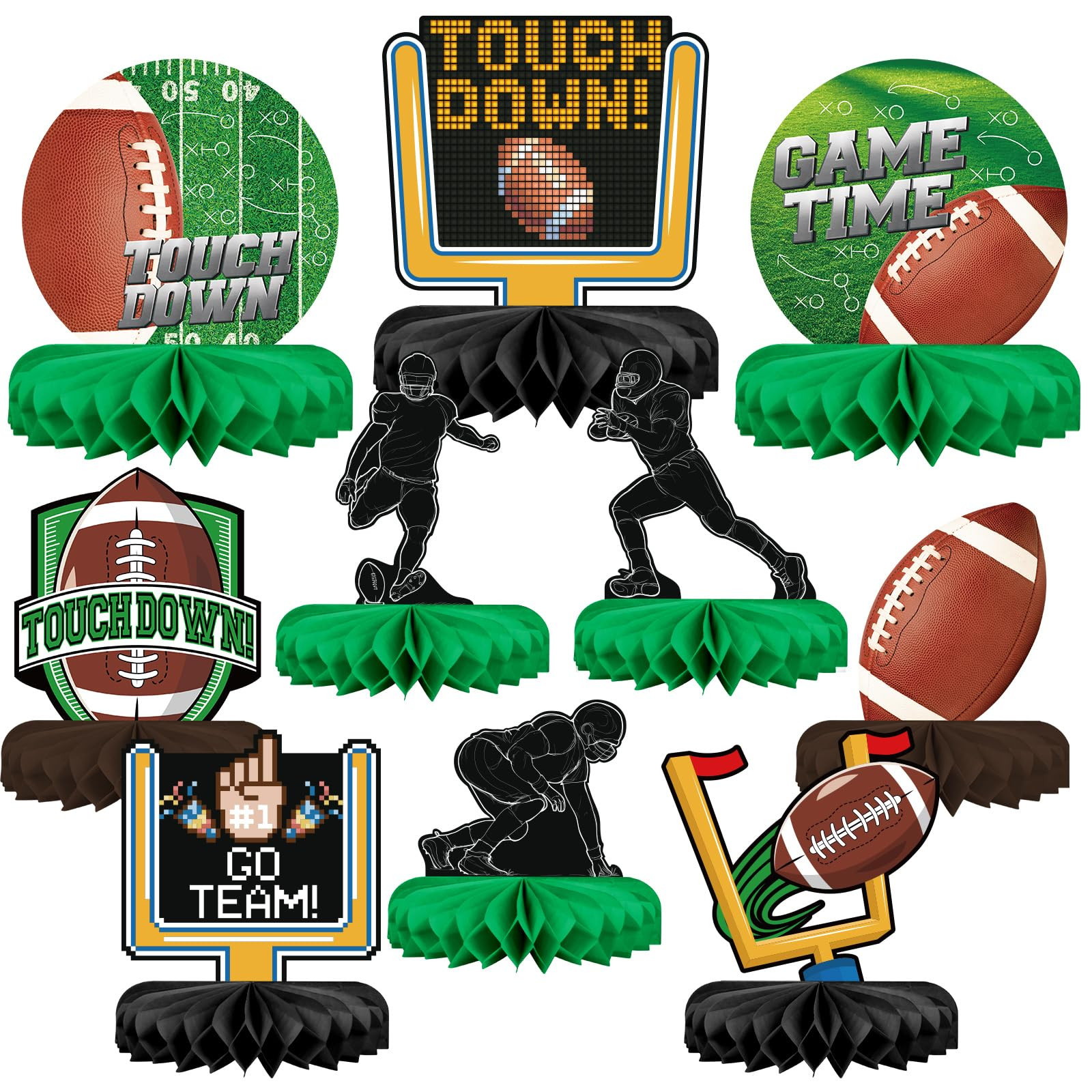 10PCS Football Party Decorations Football Table Centerpiece Football Honeycomb Centerpieces Table... | Amazon (US)