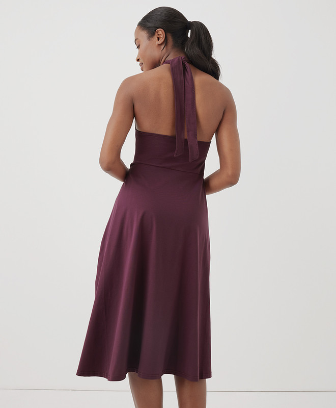 Women’s Fit & Flare Modern Halter Dress made with Organic Cotton | Pact | Pact Apparel