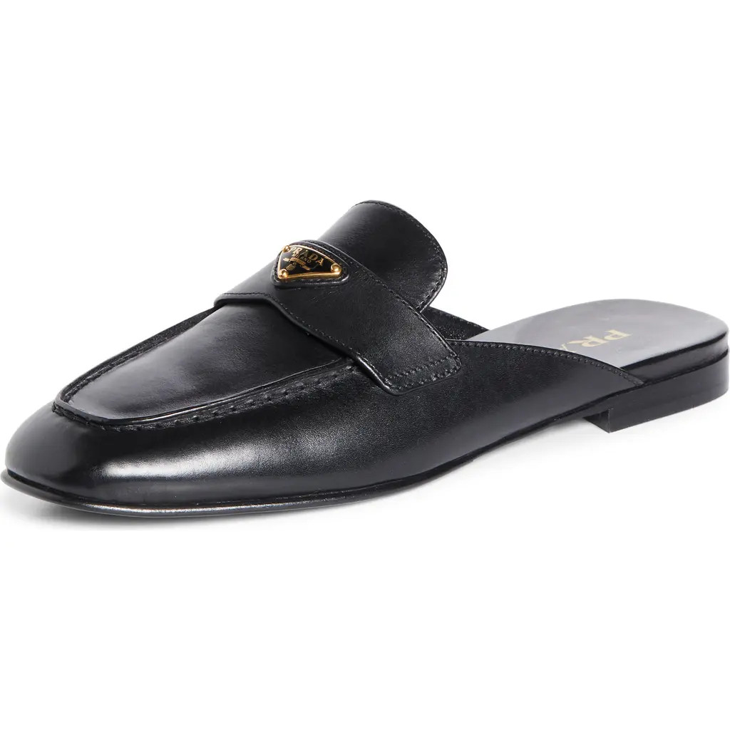 Prada Logo Loafer Mule in Nero at Nordstrom, Size 7.5Us | Nordstrom