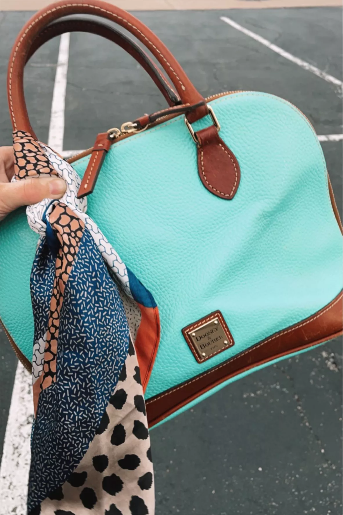 Adrienne Vittadini Dome Satchel with Dangle Teal