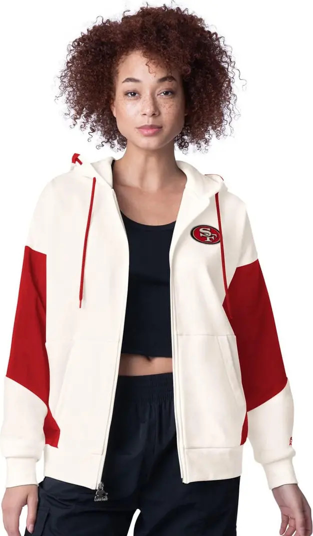 STARTER Women's Starter White San Francisco 49ers Scrimmage Full-Zip Hoodie | Nordstrom | Nordstrom