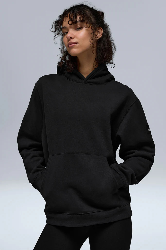 Renown Heavy Weight Hoodie - Black | Alo Yoga