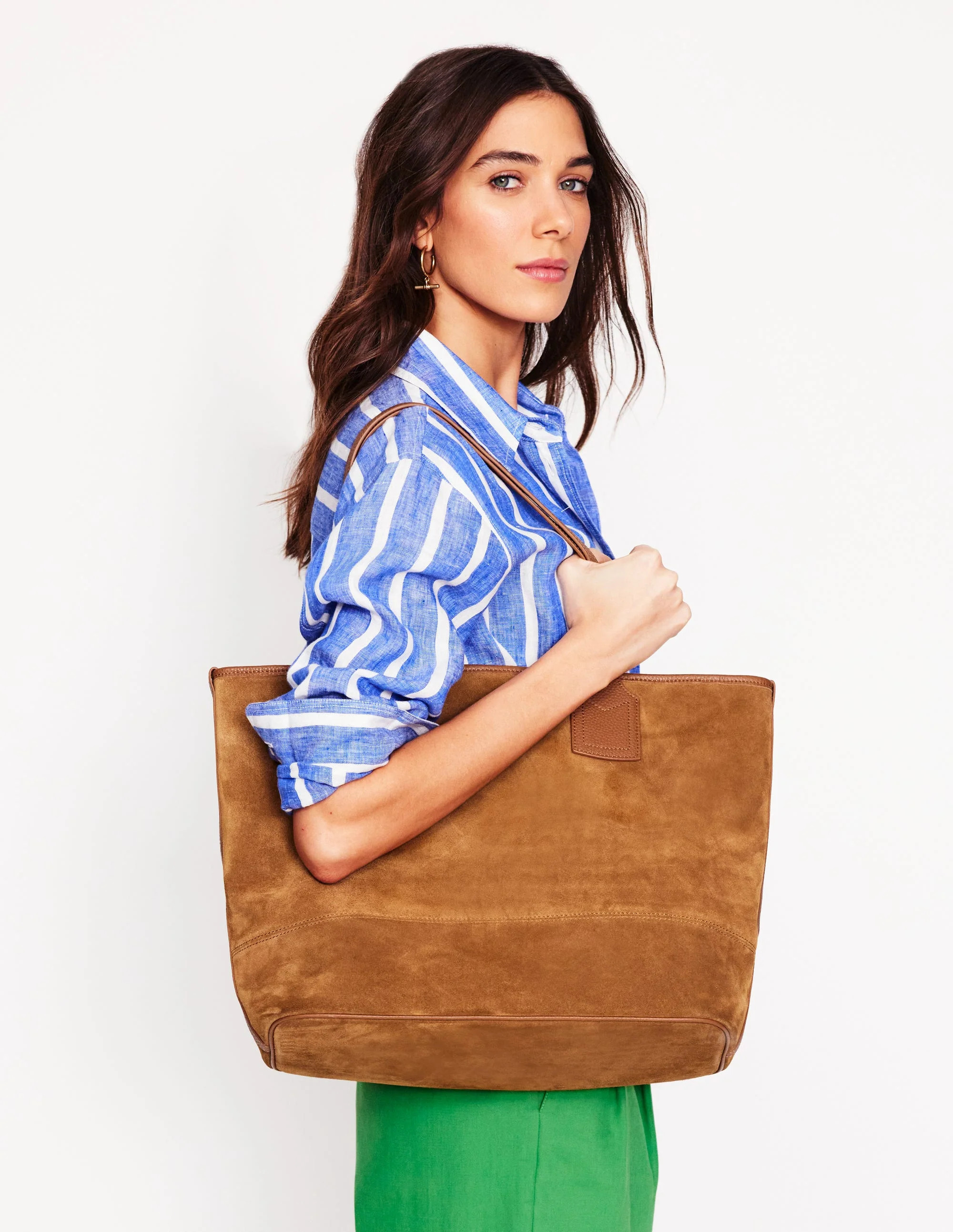 Suede Tote Bag-Tan | Boden UK